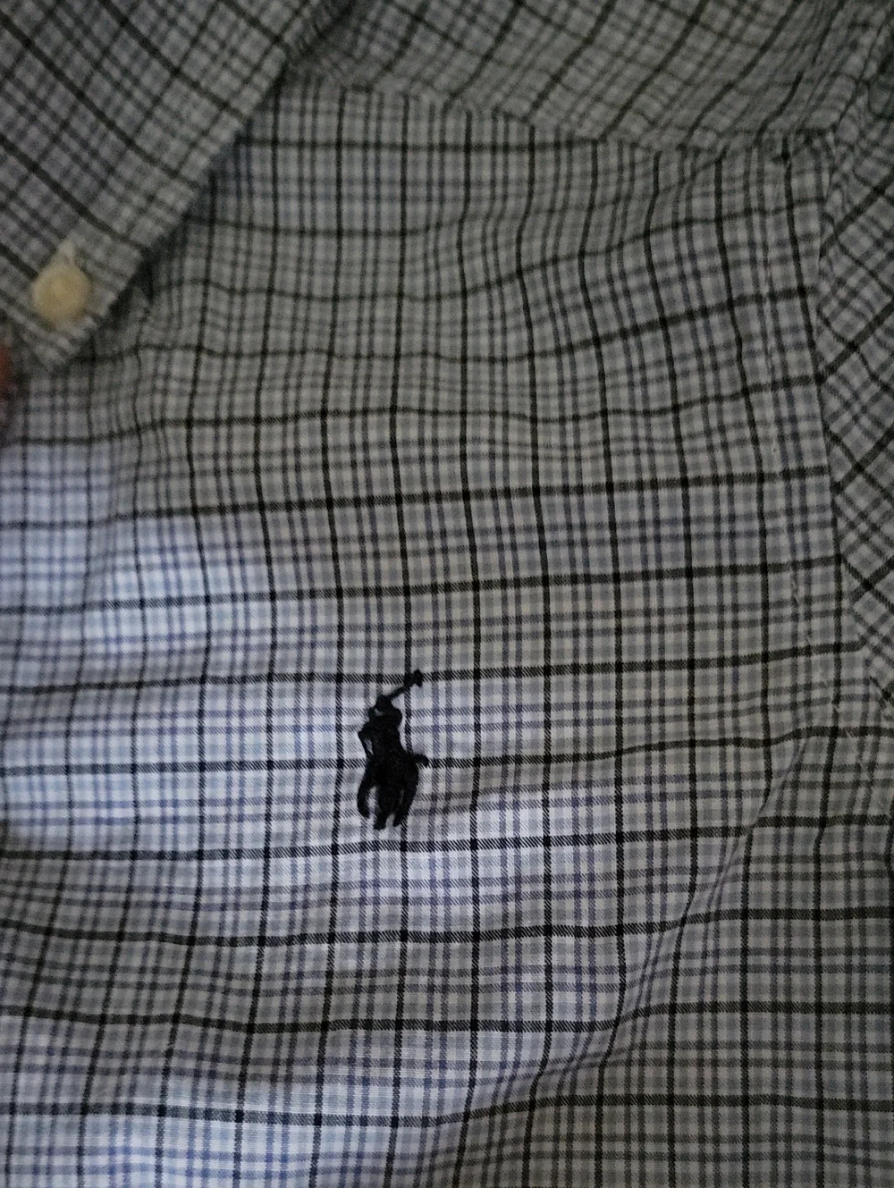 Ralph Lauren Short-Sleeve Button-Down Shirt in White and Blue Plaid